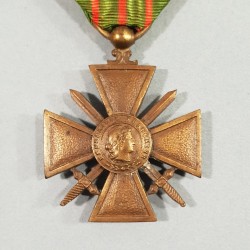 CROIX DE GUERRE 1914-1918 AVEC 1 PALME ET 1 ETOILE POUR CITATION A L'ORDRE DE L'ARMEE ET DU REGIMENT WAR CROSS 1914 1918